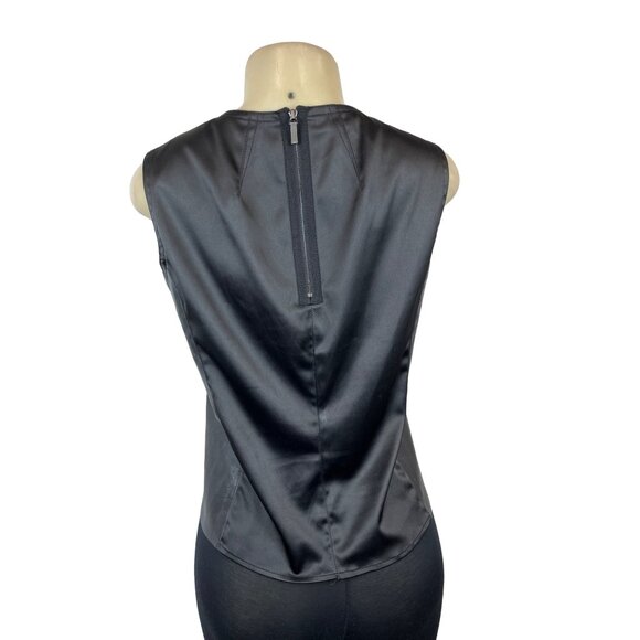 Jones New York Women's Black Sleeveless Leather Shirt Sz 6P (EUR 36) - Picture 3 of 6